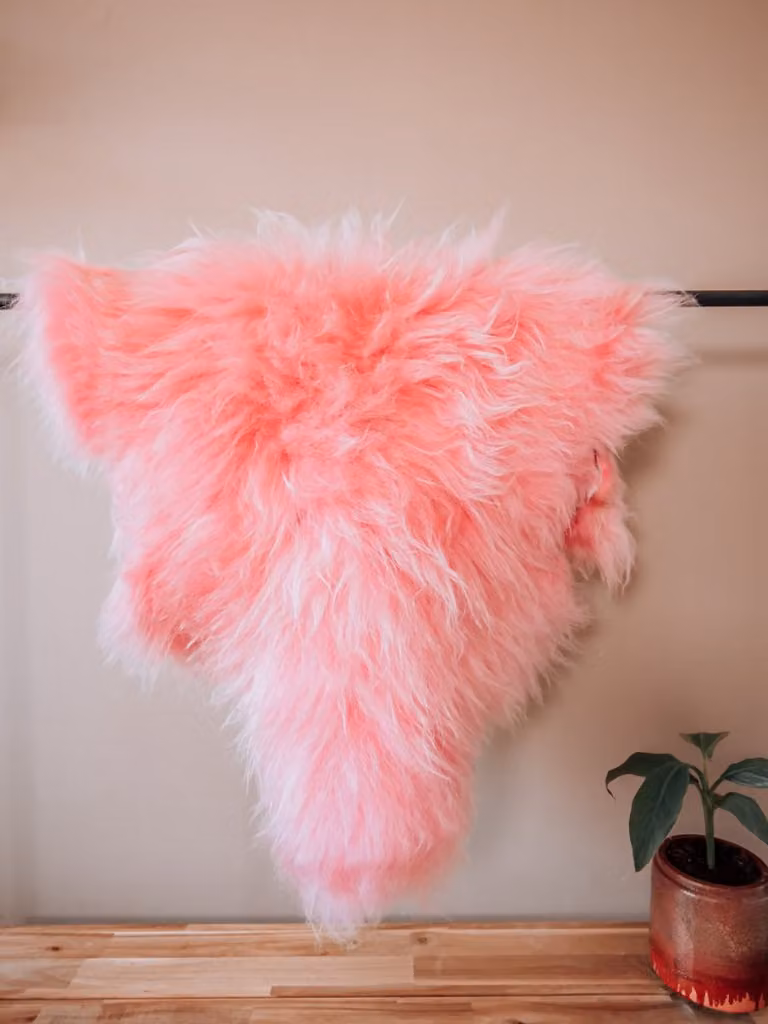 Echte IJslandse schapenvacht vloerkleed Roze - XL - 120 cm