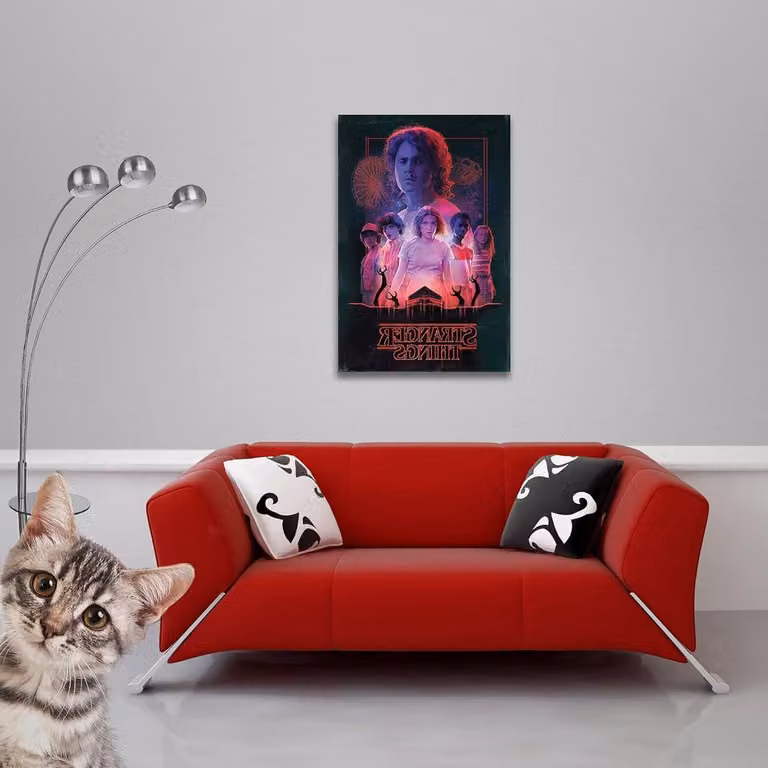 Stranger Things Poster Horror Print Muurdecoratie met Wissellijst Wit B: 61 cm, H: 915 cm