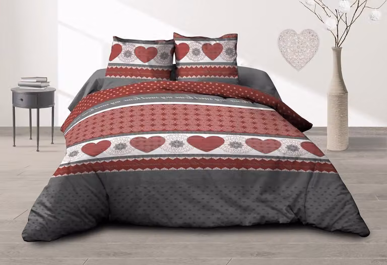Rood Dekbedovertrek Set van Katoen met 57 Draden/cm², 240 x 260 cm