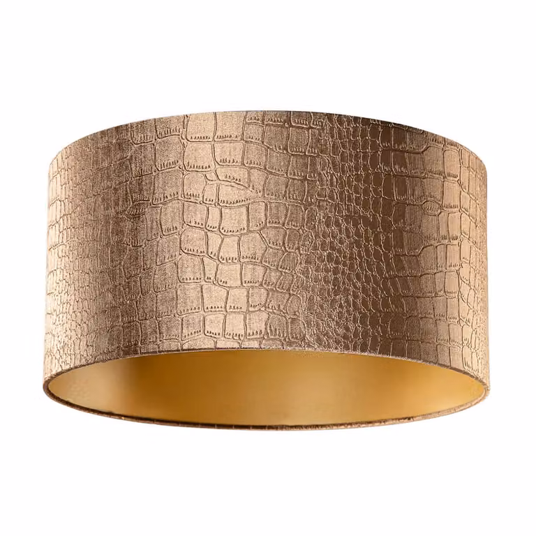 Qazqa Velours lampenkap met krokodillendessin en gouden binnenkant, B: 50 cm, D: 50 cm, H: 25 cm