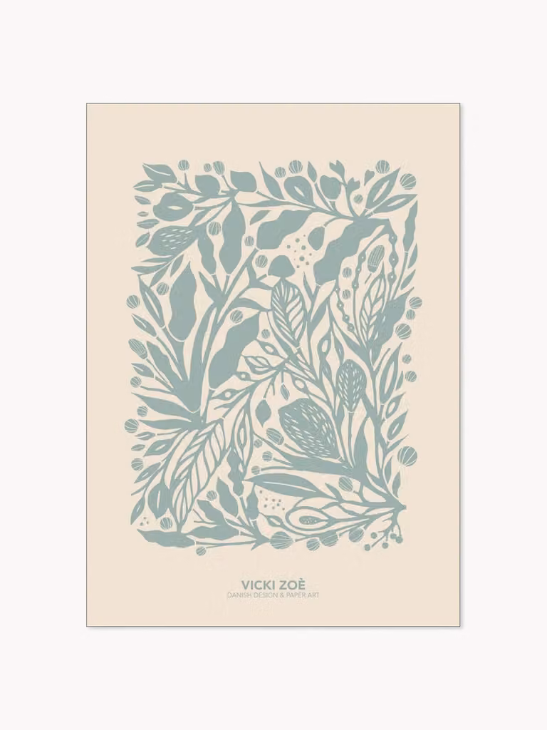 Ingelijste digitale print Green Garden poster en schilderij