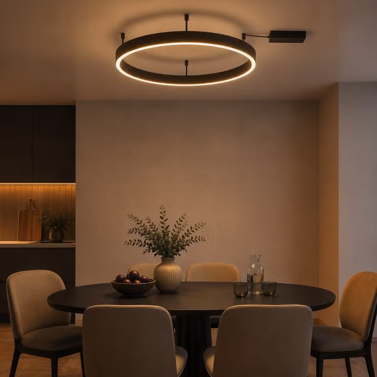 Lyora Plafondlamp Motif zwart rond Ø 80 cm