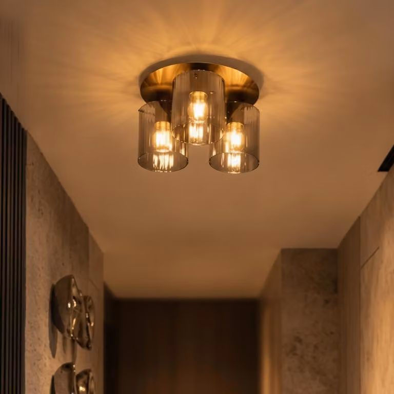 Lyora Design plafondlamp Mirbi 3-lichts zwart met transparant glas