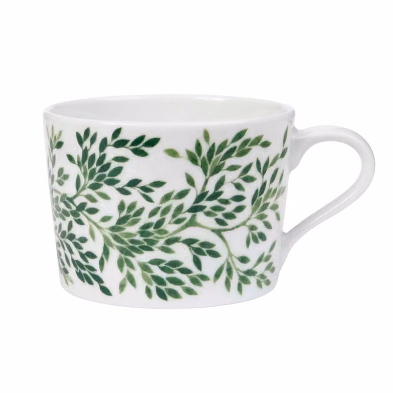 Götefors Porslin Botanica koffiekop met oor groen Myrten