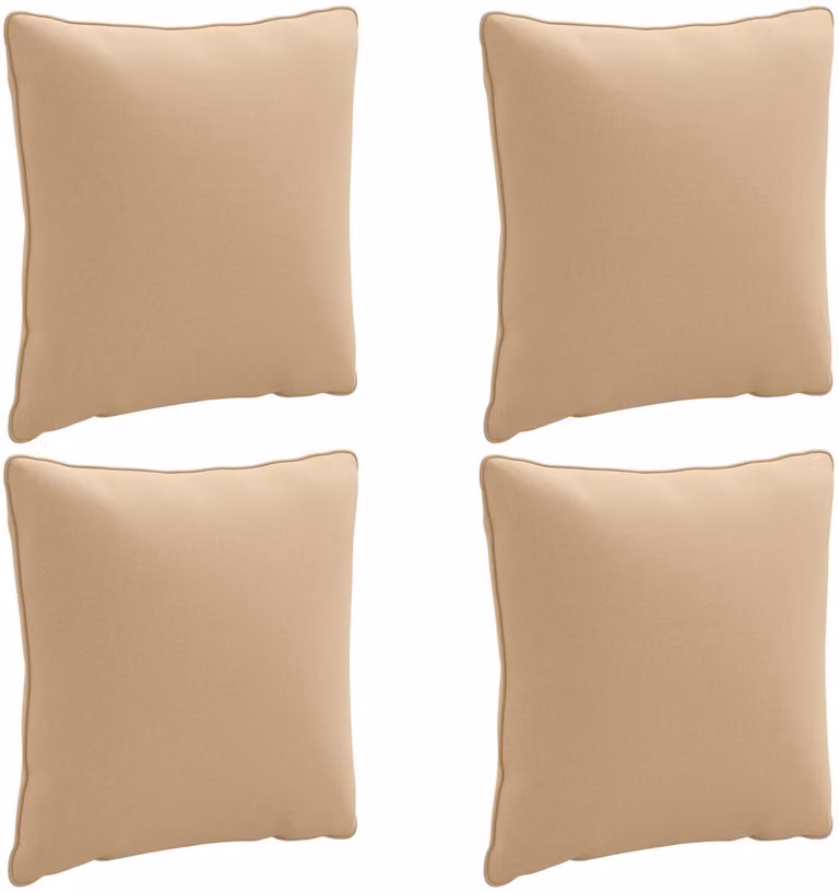 vidaXL Rugkussens PUTTEN, 4 stuks, Polyester, Zand, B/D/H: 40 x 40 x 15 cm