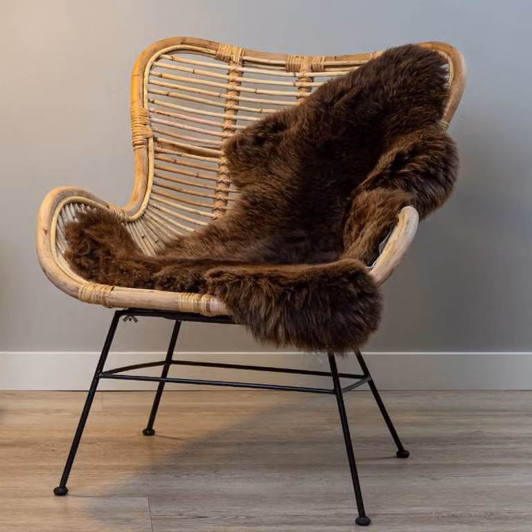WOOOL Schapenvacht Classic Bruin XS - 100% Echte Schapenvacht - ECO+ Dierenvel - B/D: 80 x 45 cm