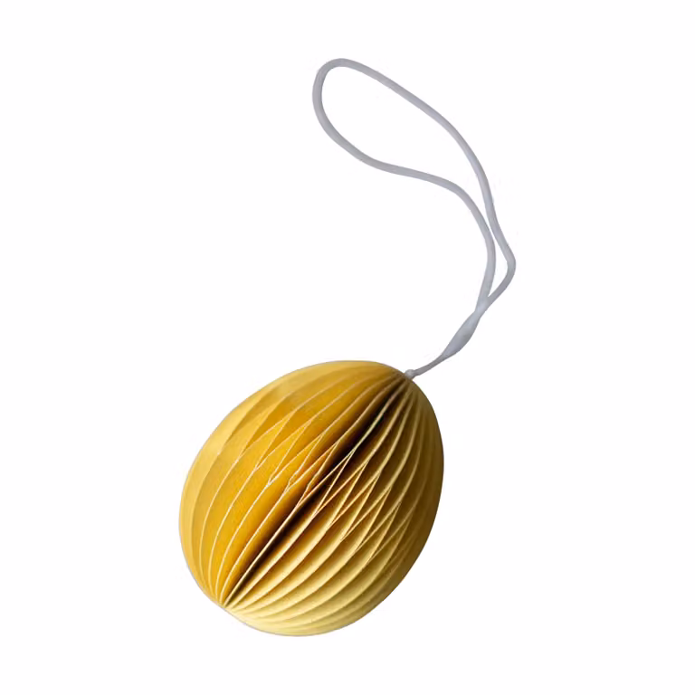DBKD Ovoid paashanger papier geel 7 cm