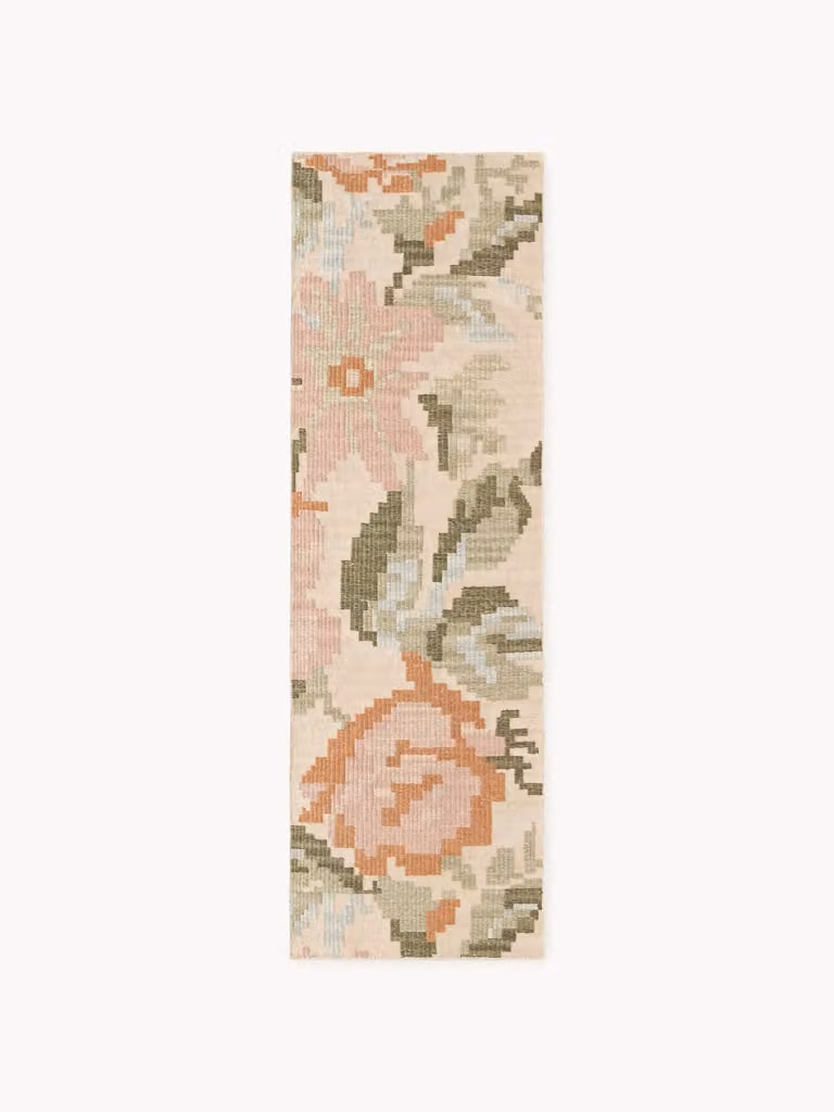 Westwing Collection Wollen loper Rosha met bloemenpatroon