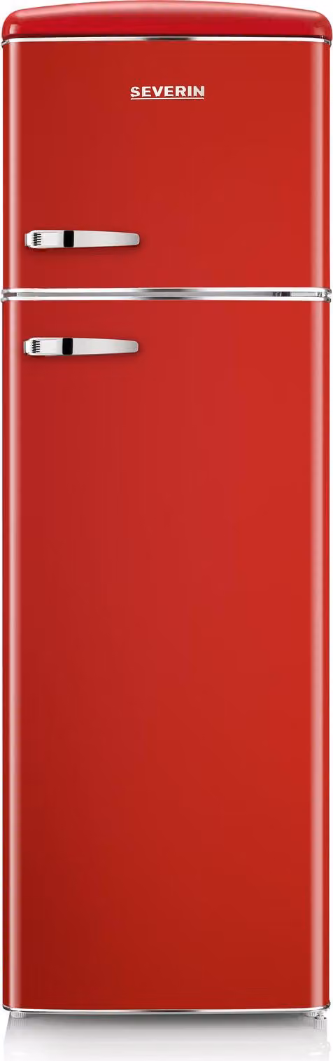 Severin Retro koel/vriescombinatie RKG 8983 met dubbele deur, Rood