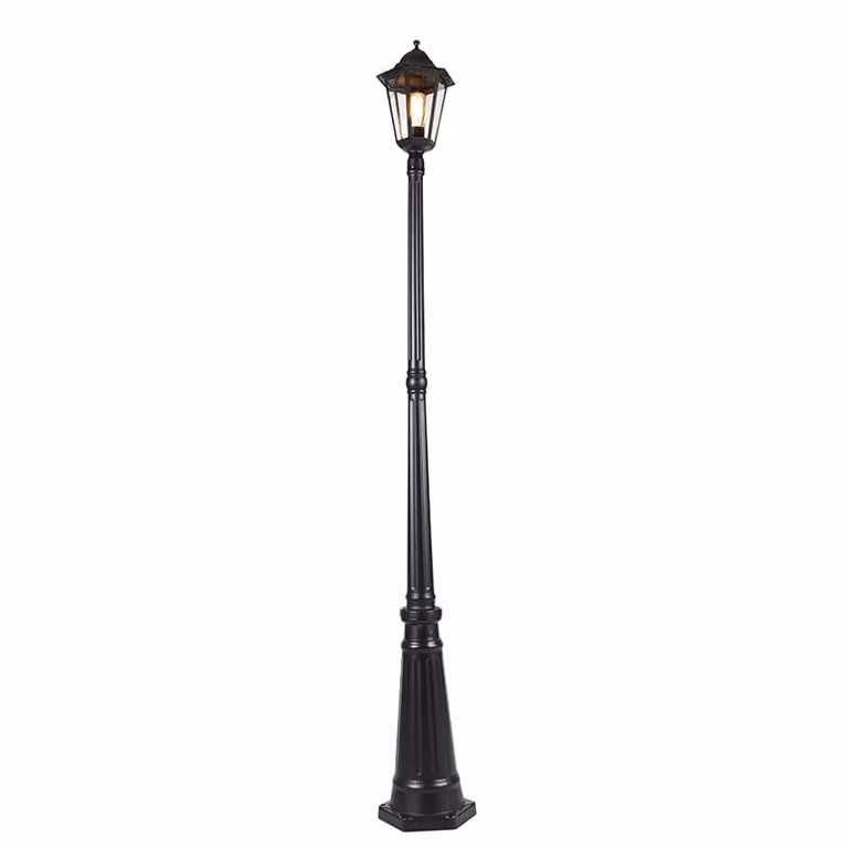 Qazqa Klassieke Buitenlantaan Zwart - 200 cm - IP44