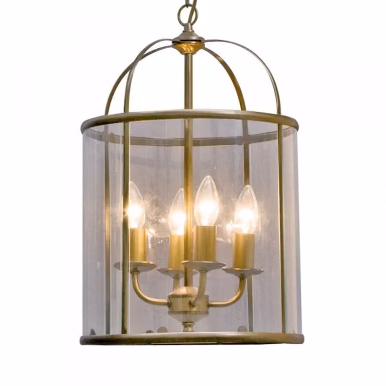 Steinhauer Hanglamp Pimpernel Oud Messing/Brons met Glas, Dimbaar