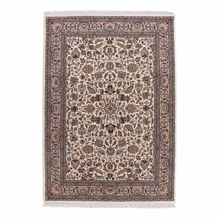 home24 Wollen vloerkleed Benares Isfahan blauw/beige B: 170 cm, D: 240 cm