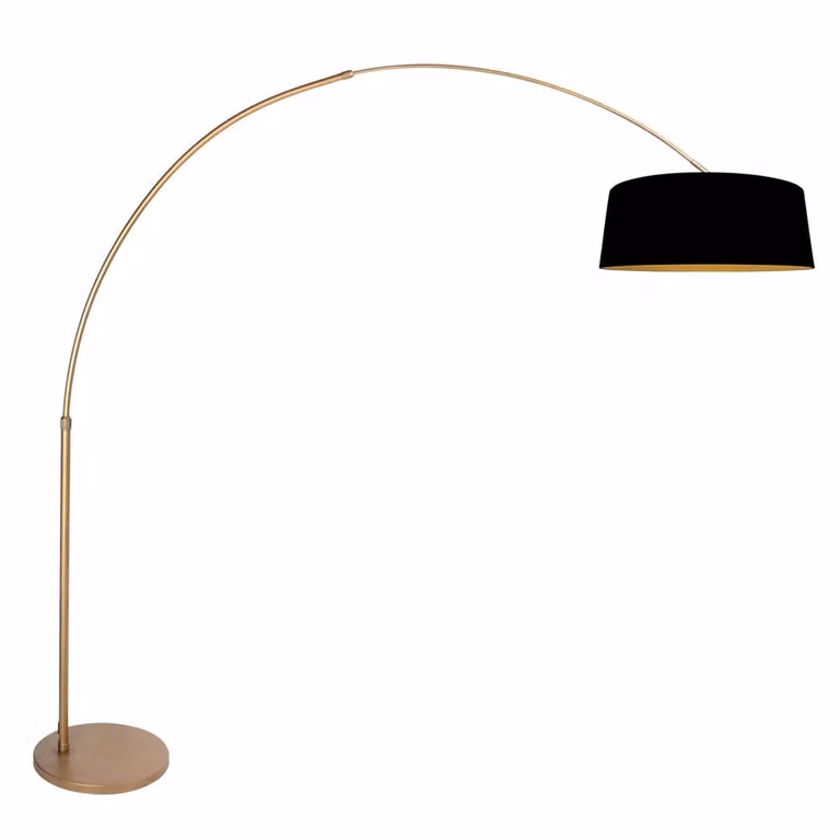 Steinhauer Booglamp Sparkled Light brons met zwarte kap - 4311BR