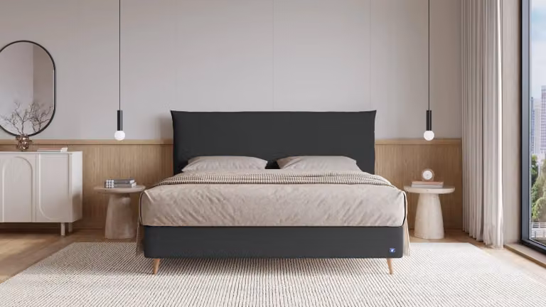 BRUNO Supreme boxspring zwart/antraciet B: 140 cm, L: 200 cm met luxe 27 cm Pulse-Latex-matras