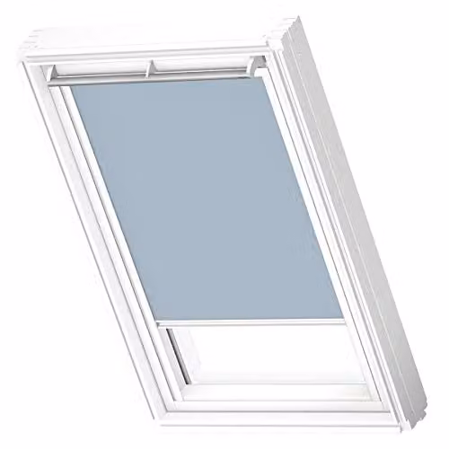 VELUX Verduisterend Rolgordijn CK04 Lichtblauw met Witte Geleiders