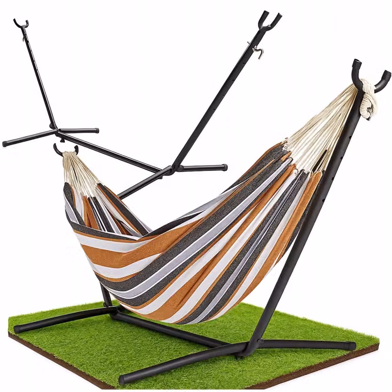 Amazon Basics Hangmat met standaard in diverse kleuren, B/D/H: 117 x 300 x 100 cm
