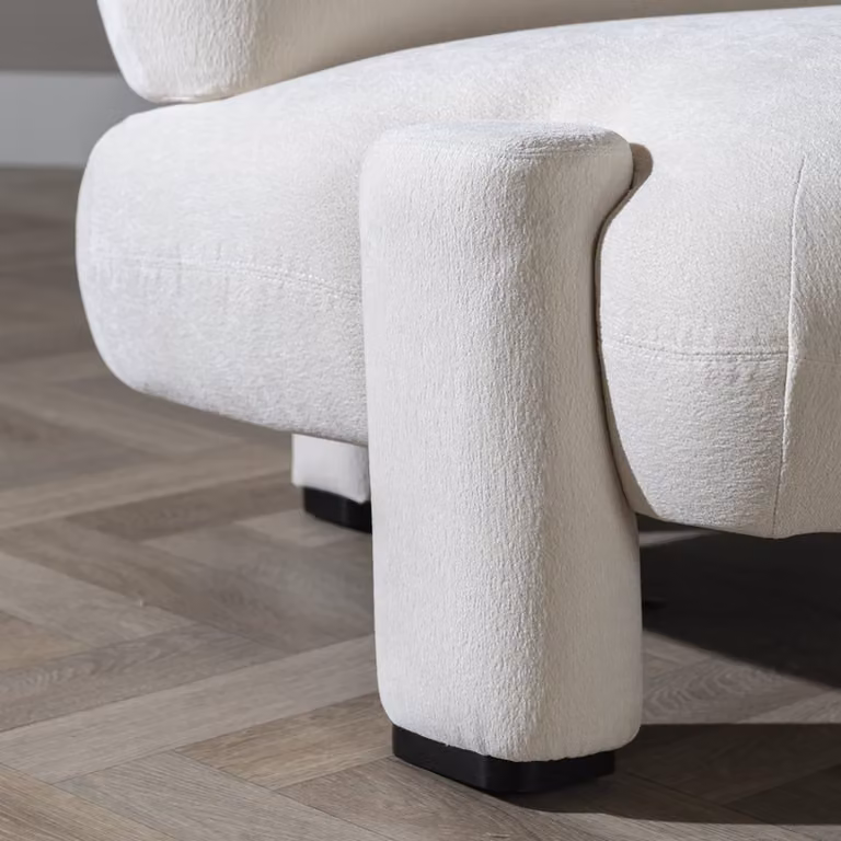 Scandinavische fauteuil Louise Bronx71 chenille wit