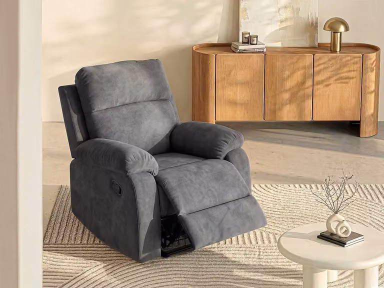 Vente-unique Relaxfauteuil TOLZANO van stof in Antraciet
