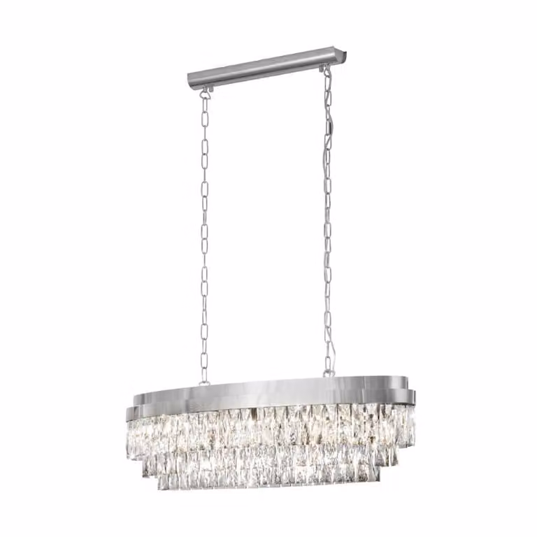 Eglo Valparaiso Chandelier Chroom en Kristal, Rond, Diameter: 90 cm