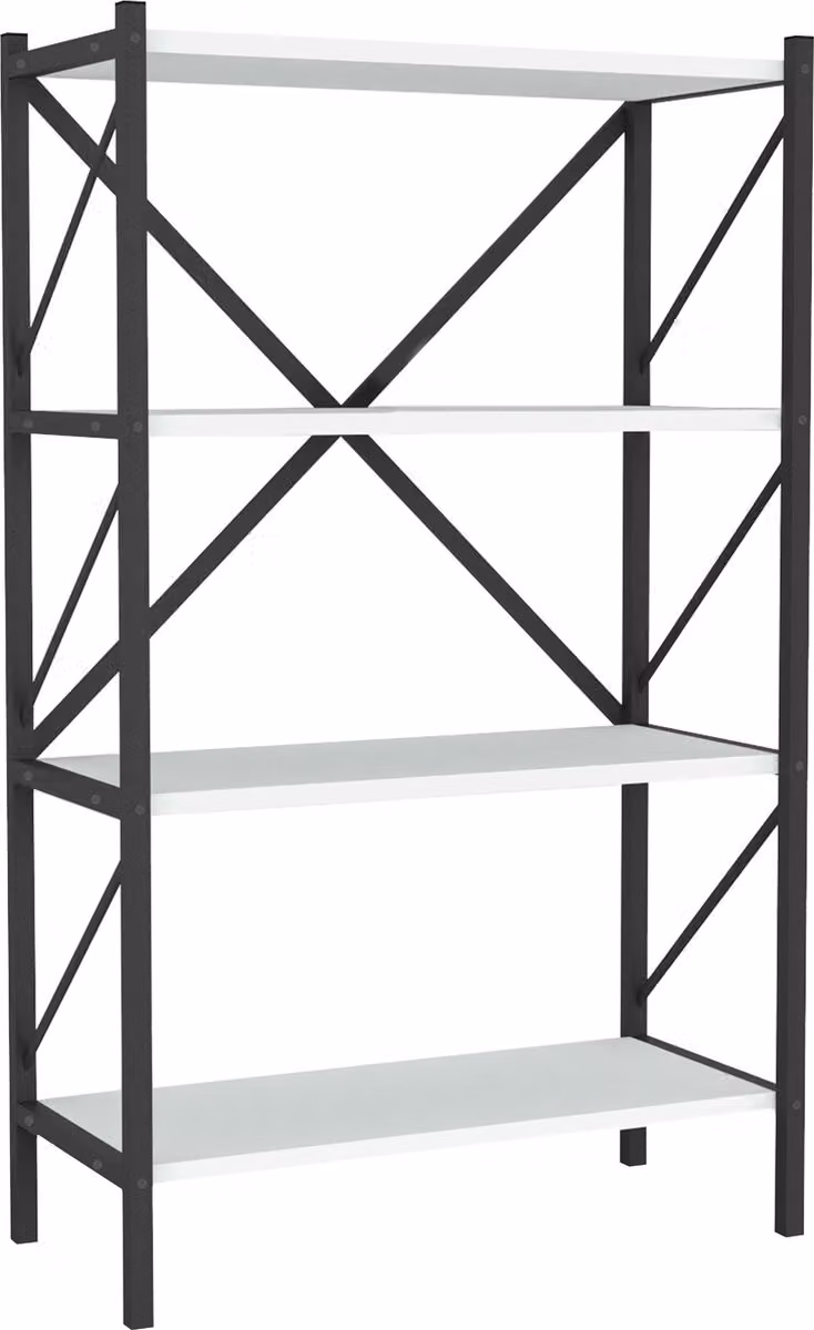 VCM Insasi 4 Houten Metalen Opbergrek en Boekenplank voor de Woonkamer