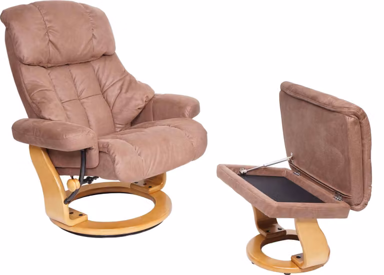 MCA Relax fauteuil Calgary XXL tv-fauteuil met voetenbankje, bruin