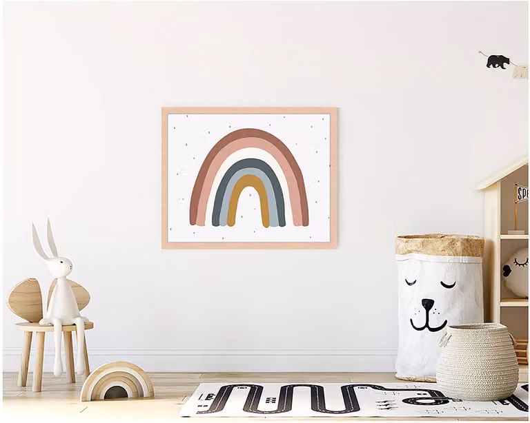 home24 Abstracte Wanddecoratie Pastel Colors Rainbow Multicolour 43 x 53 cm
