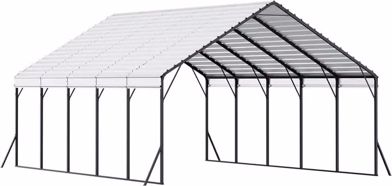 VEVOR Metalen Carport 20 x 24 voet, Zware Buitenoverkapping voor Auto's en Boten