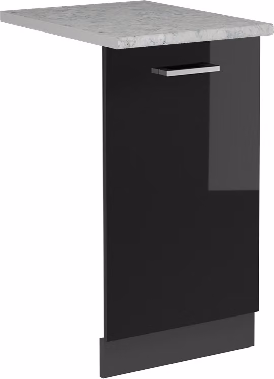 Vicco R-Line vaatwasserfrontpaneel Zwart hoogglans met WB Marmer, Breedte: 45 cm, Model 54966