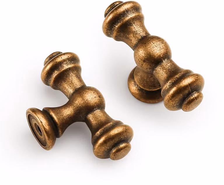 Unyqoos Set van 10 elegante antiek messing meubelknoppen