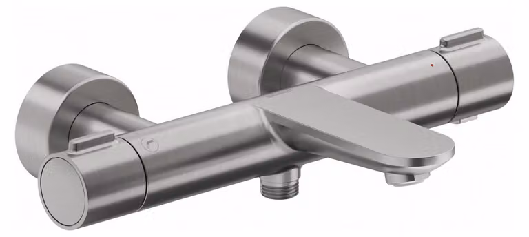 Duravit badkraan Wave AP met omstelventiel, roestvrij staal geborsteld