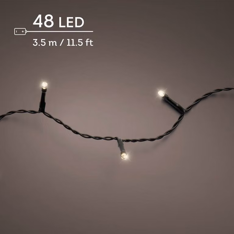 Lumineo Kerstverlichting Warm Wit met 48 Led Twinkel Lampjes