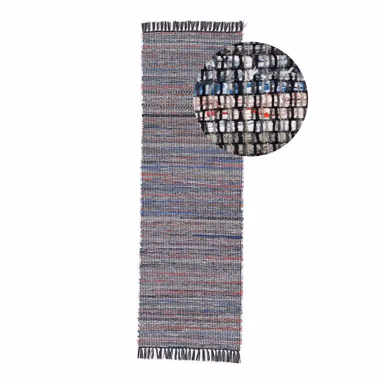 home24 Loper Kelim Chindi vloerkleed zwart/multicolor B: 75 cm, L: 240 cm