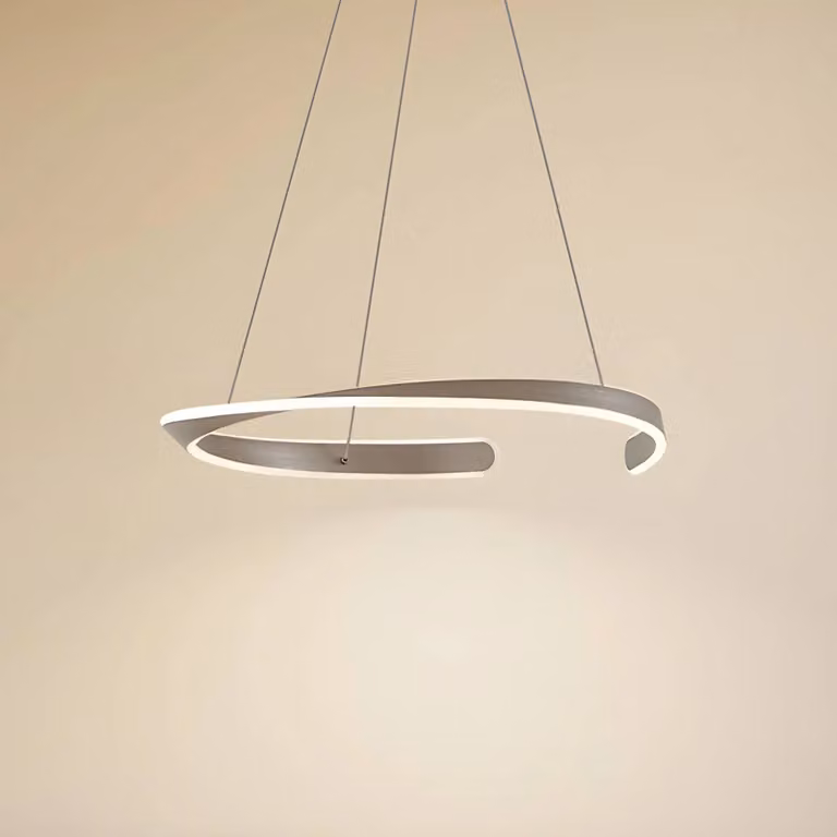 Lucande Eloura LED hanglamp modern rond metaal zilver wit Ø 58 cm