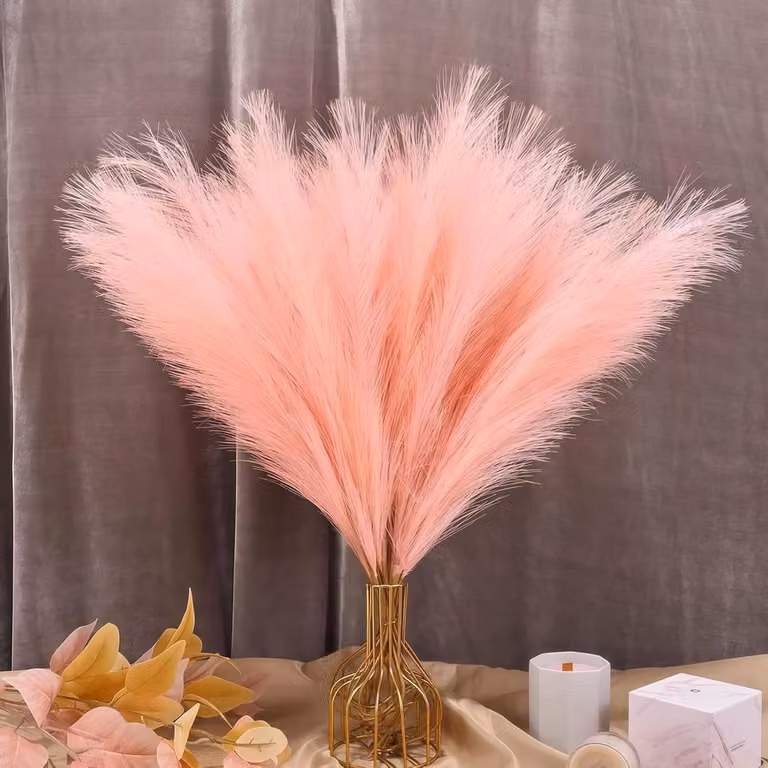 Set van 30 kunstmatige pampasgrassen van 55 cm - Roze fluffy droogbloemen voor bohemian interieurdecoratie