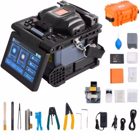 VEVOR Glasvezel-splijtoestel met 6 motoren, 5-inch LCD-scherm en 3-in-1 vezelhouder