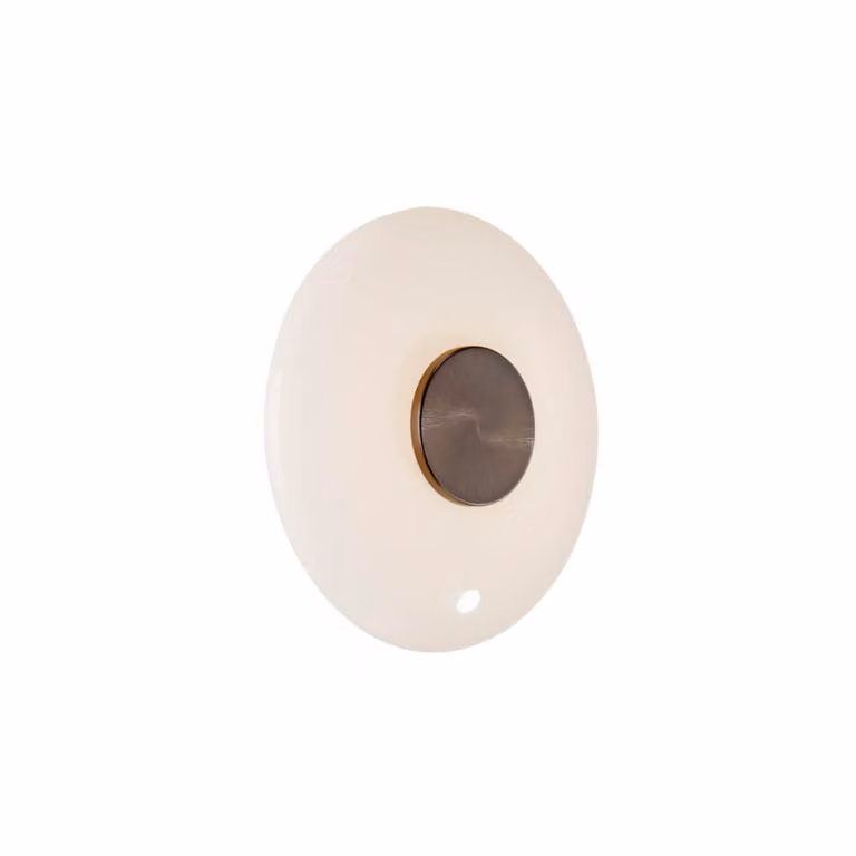 Paul Neuhaus Pure Vitrum Design LED wandlamp bruin met glas en aluminium, Ø 22 cm