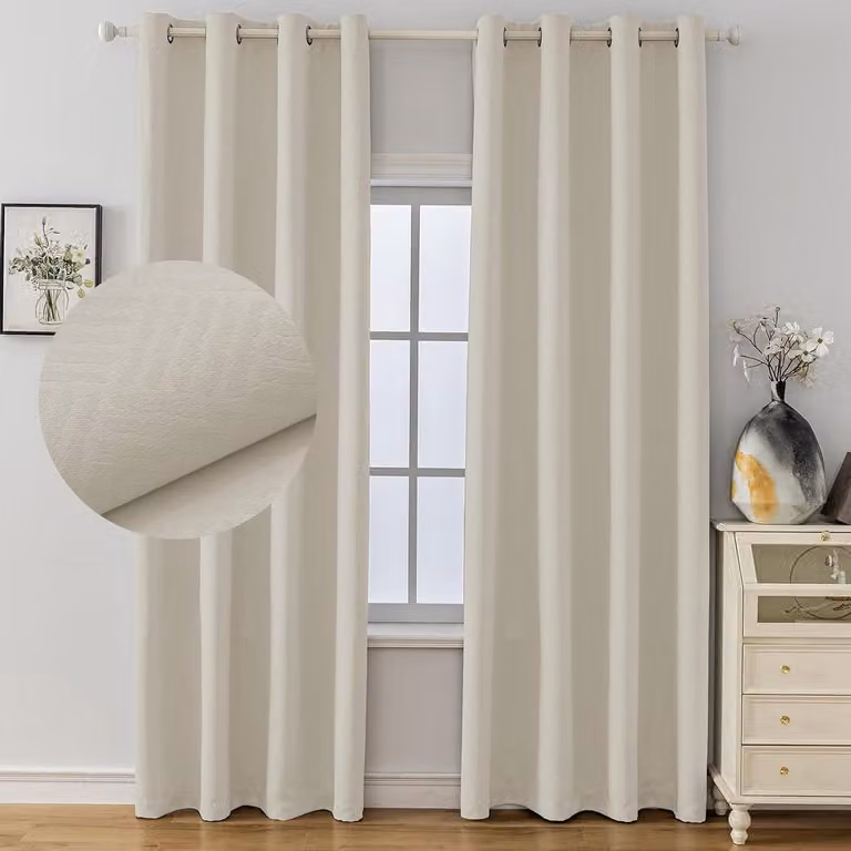 Verduisterende gordijnen voor privacy en warmteisolatie - Beige - 140 x 160 cm