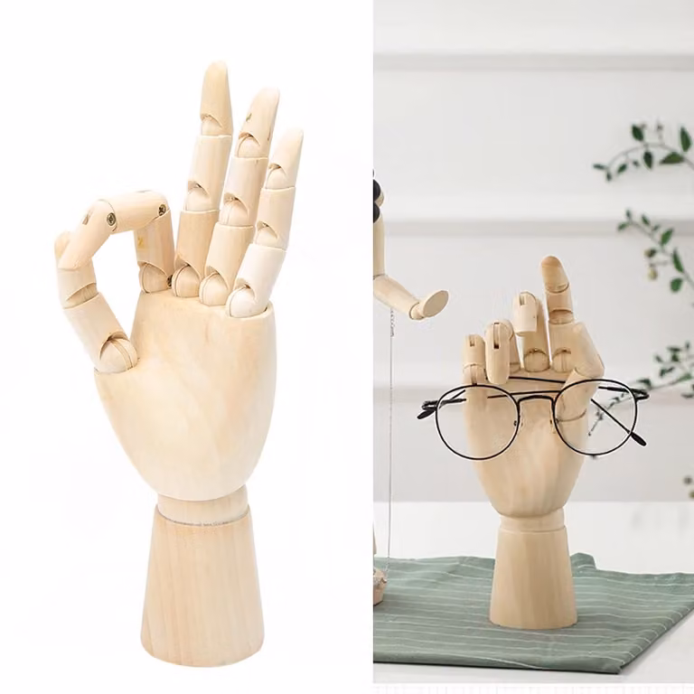 Dailygoods Handmodel Linkerhandsculptuur - Houten Decoratie voor op tafel