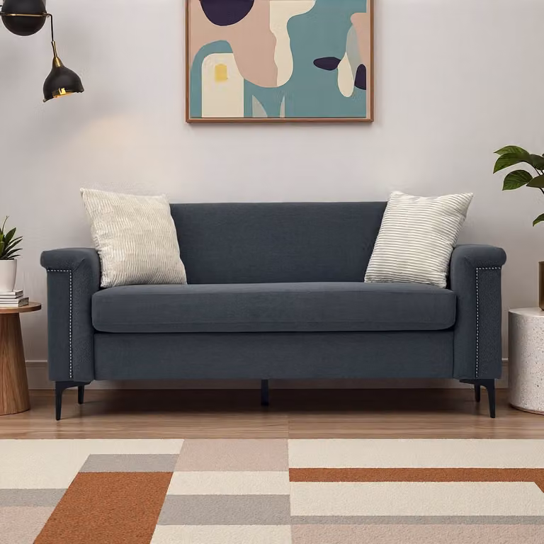 MODFU Scandinavische Bank met Zachte Vulling in Donkergrijs, 172 x 73,5 cm