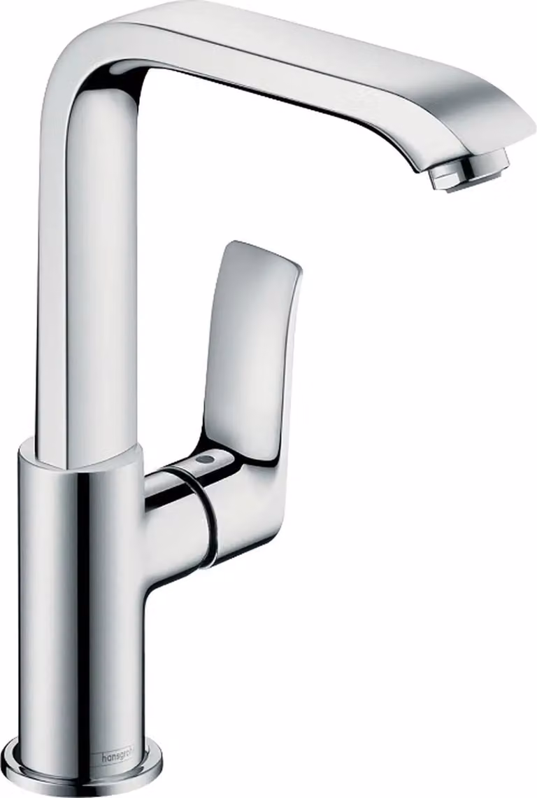 Hansgrohe Metris wastafelmengkraan met draaibare uitloop, chroom, push-open bediening