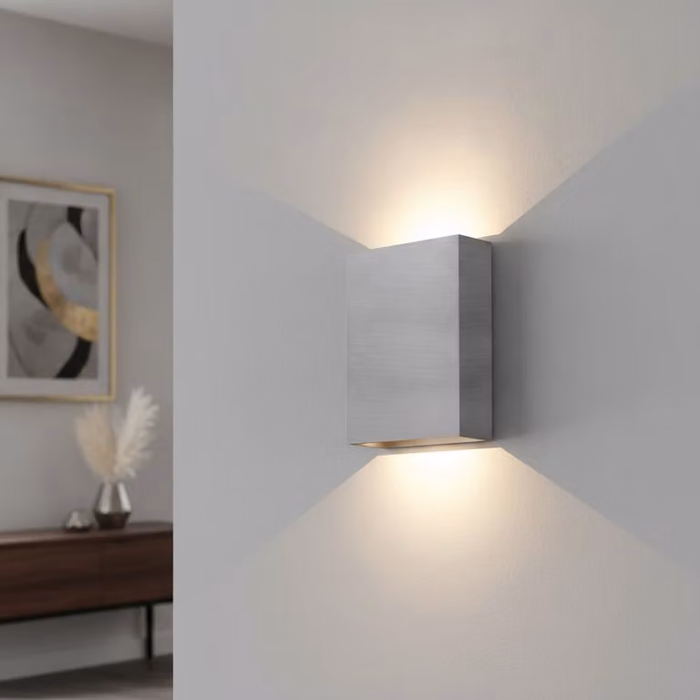 Artdelight Wandlamp Memphis Modern Grijs Metaal Hoogte: 16 cm