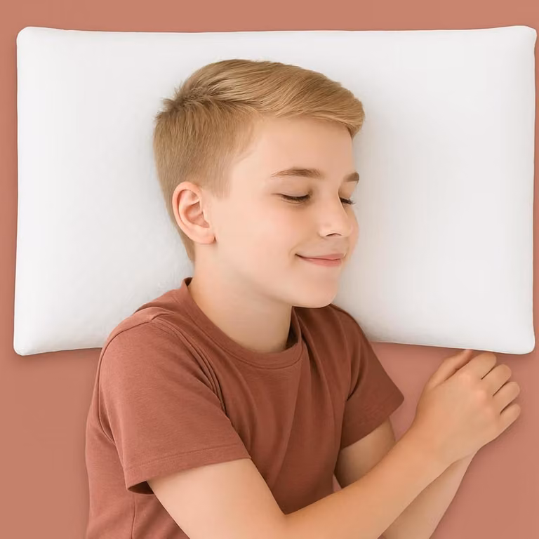 Ergonomisch kinderkussen voor verbeterd slaapcomfort in beige, B/D/H: 60 x 40 x 8,5 cm