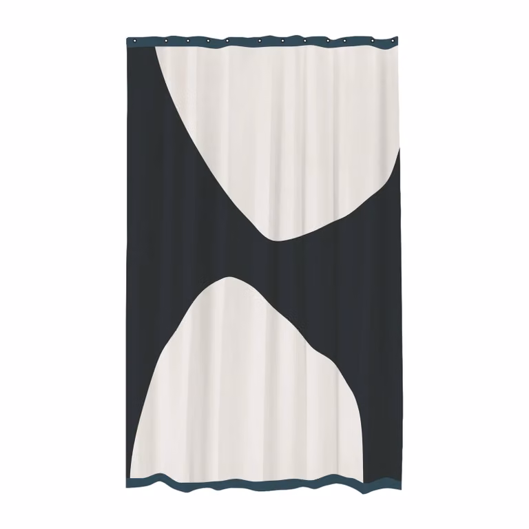 Mette Ditmer Rock douchegordijn Black B: 150 cm, H: 200 cm