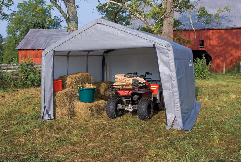 Shelter Logic Shed-In-A-Box plantenoverkapping, grijs, 370 x 370 cm