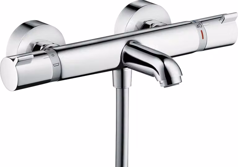 Hansgrohe Ecostat Thermostaat Comfort Badkraan met Safety Stop, Opbouwmodel, Chroom