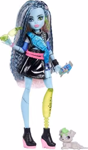 Monster High Frankie Stein pop met hond JHK31