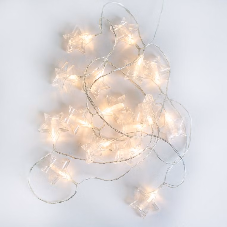 Newgarden Kerst buiten lichtsnoer Bianca met 16 warm wit LED sterren, 4,5m