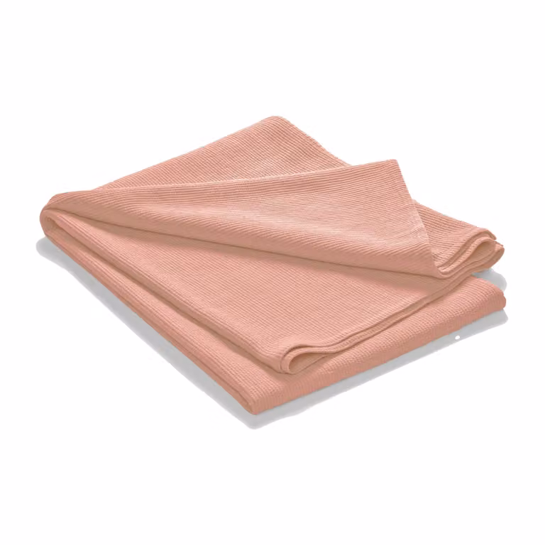 Etol Design Stripe sprei van stonewashed katoen in Dusty rose, 180 x 260 cm