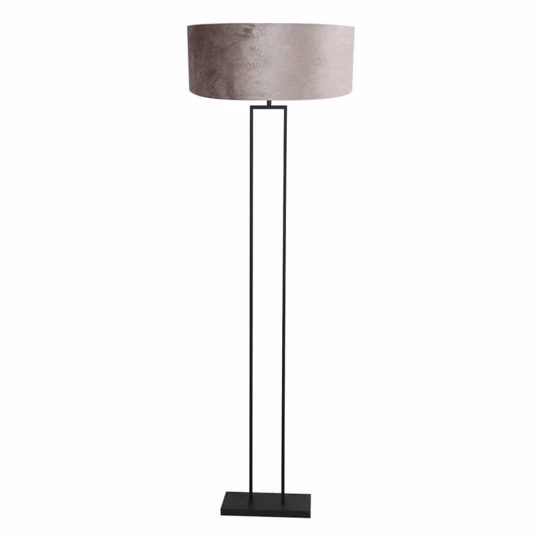 Steinhauer Vloerlamp Modern Zwart/Zilver met Stoffen Kap Hoogte: 160 cm