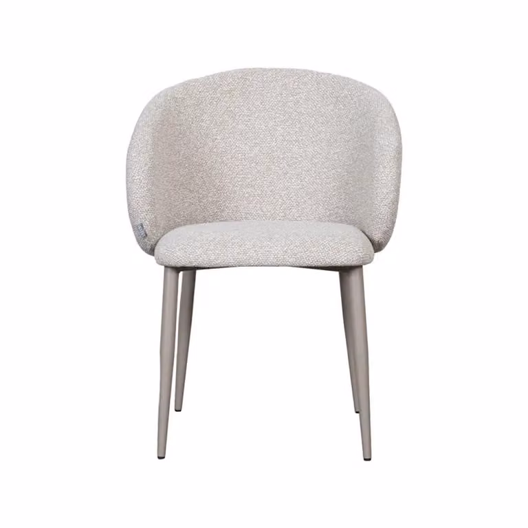 LABEL51 Eetkamerstoel Yuki - Naturel - Boucle - Taupe - Metalen Frame